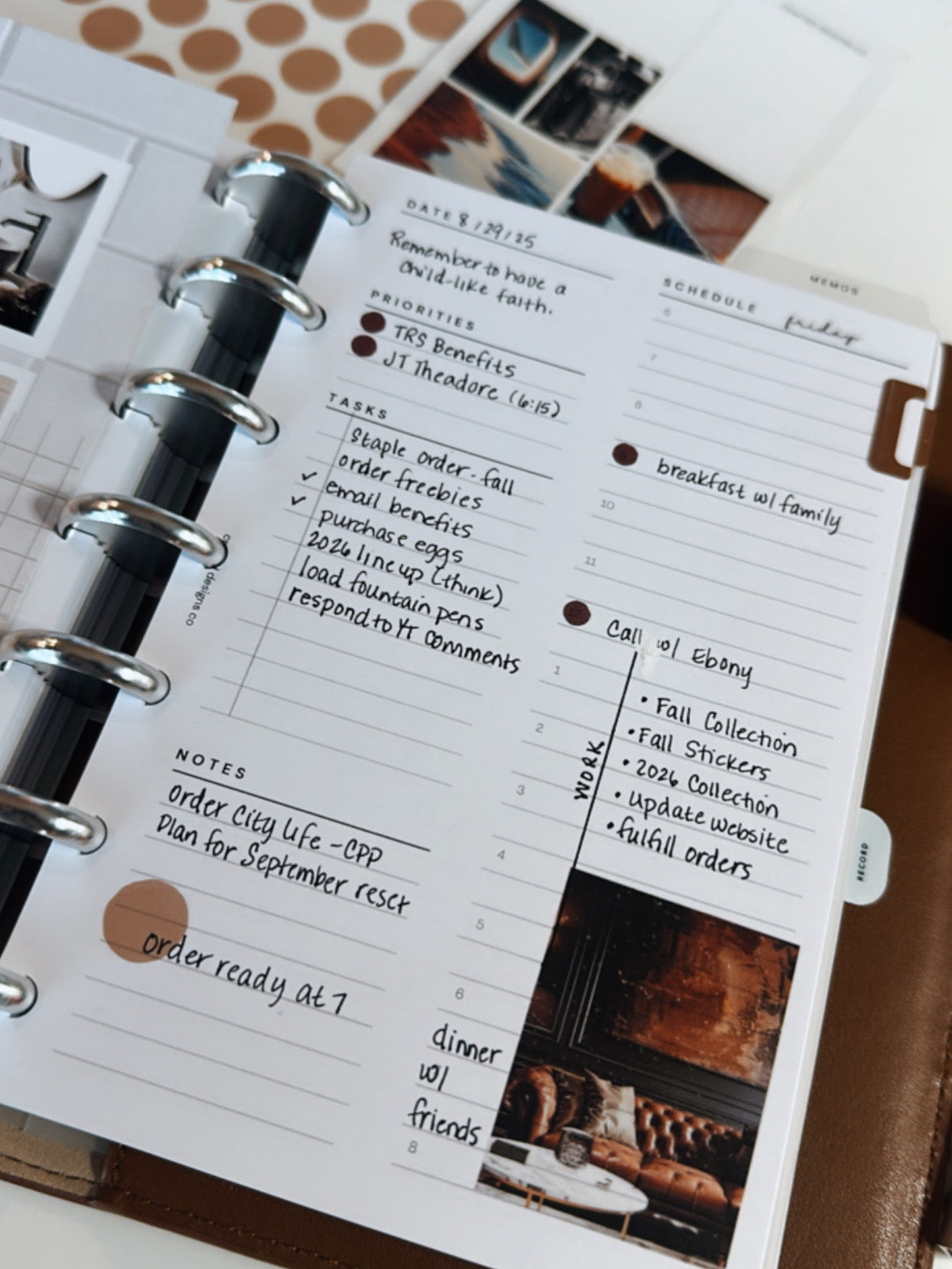 Undated Daily Schedule