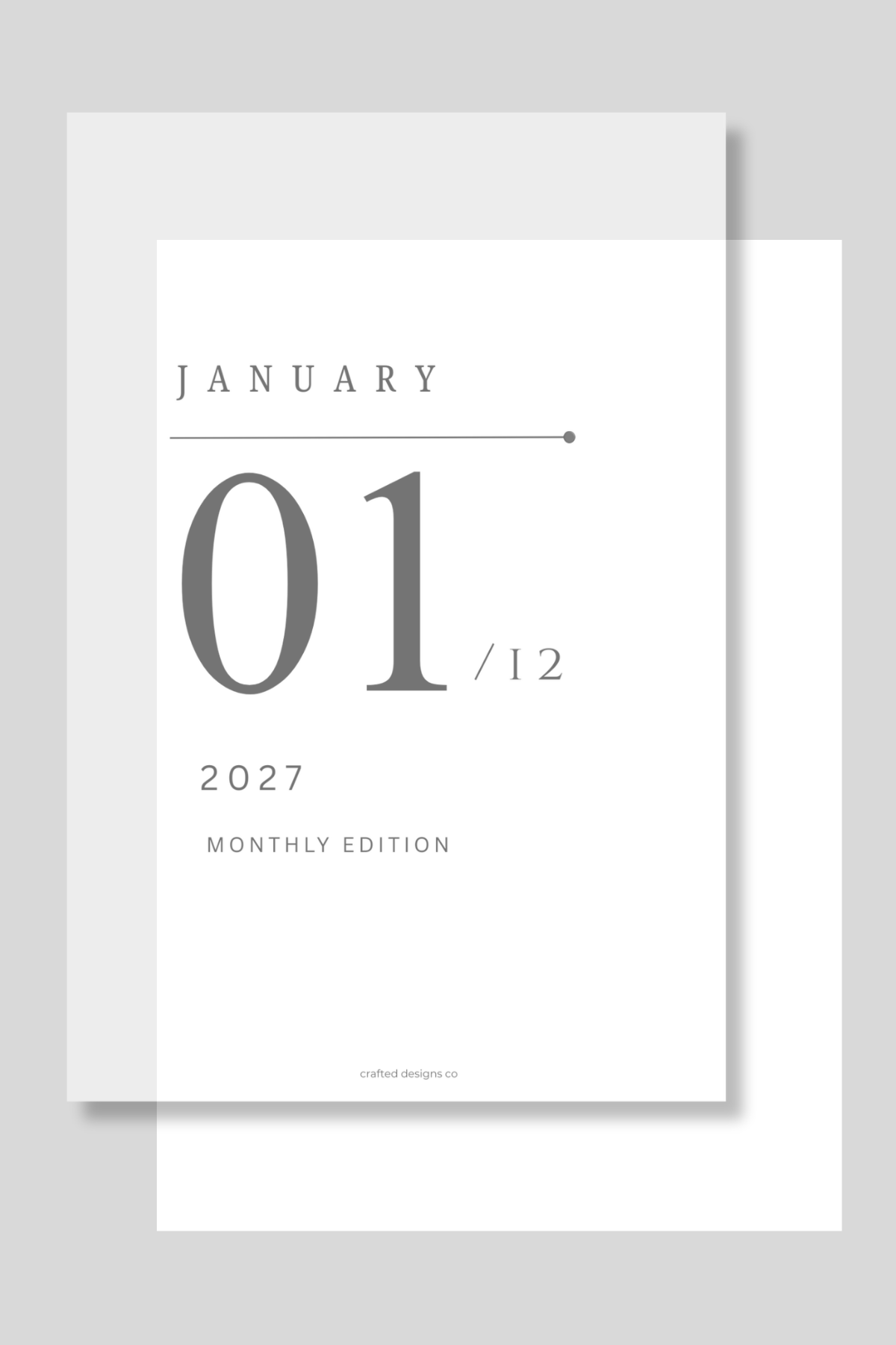 2027 MONTHLY COVER VELLUM DASHBOARD SET