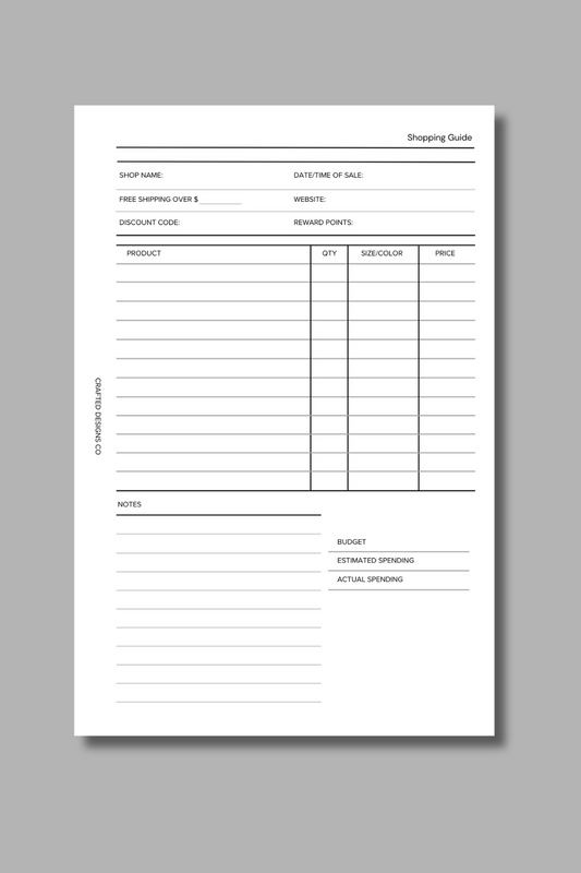 Shopping Guide Insert