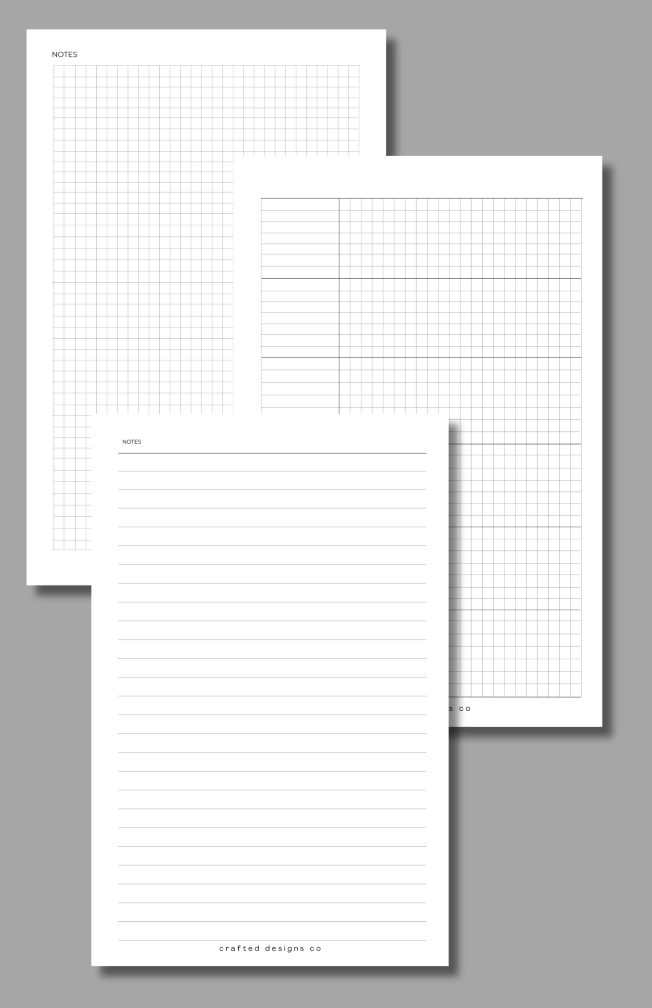 Notes Bundle Inserts – Crafted Designs Co