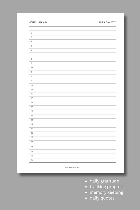 2027 Line a Day Planner Insert
