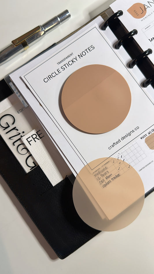 Large Circle Transparent Sticky Notes