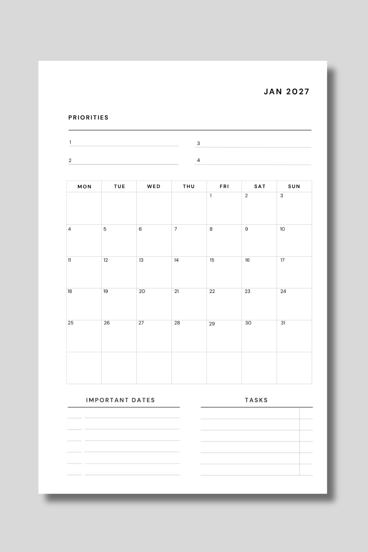 2027 MONTHLY BRIEF