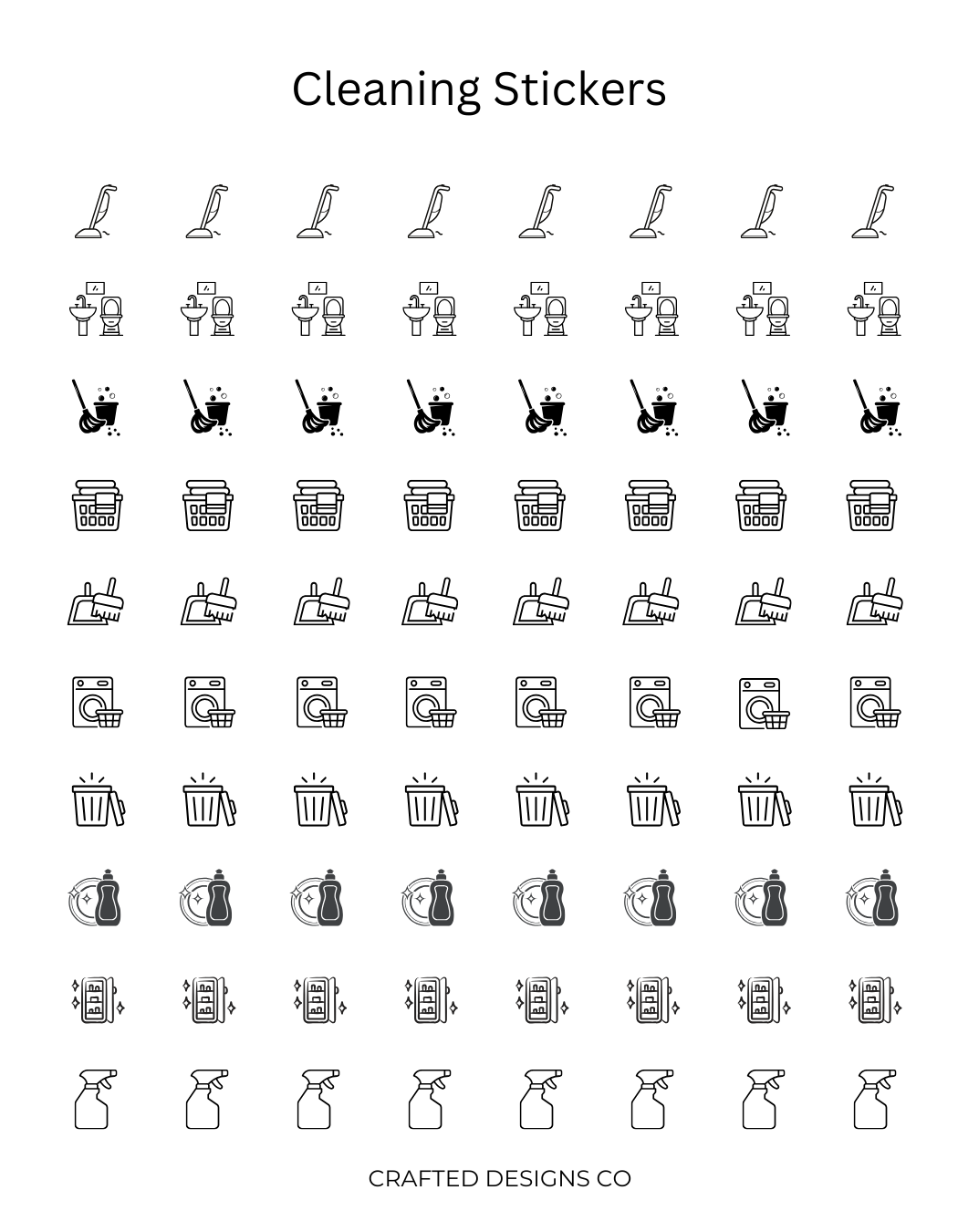 Sticker Sign Cleanliness Cleaning Stickers (The Essentials) – Crafted Designs Co