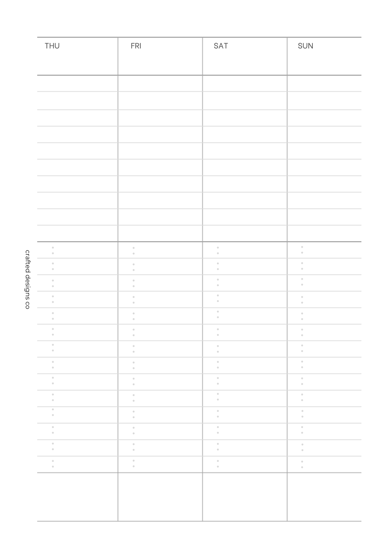 The Undated Weekly Agenda