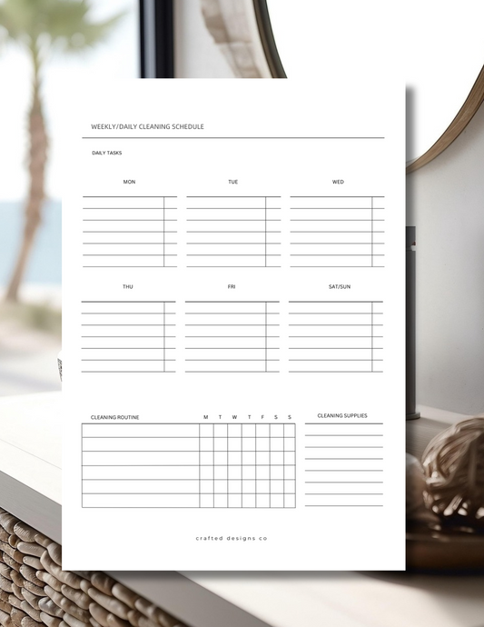 Weekly/Daily Cleaning Schedule