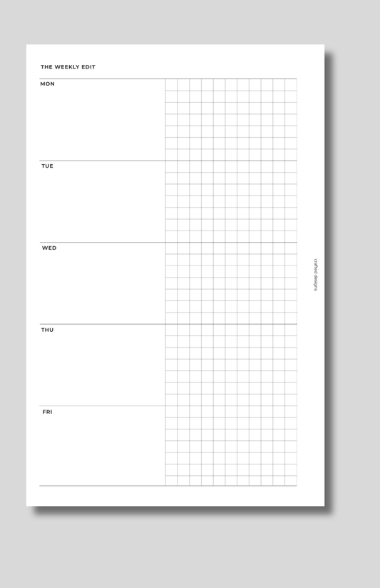 The Weekly Edit | Undated Weekly Planner Insert