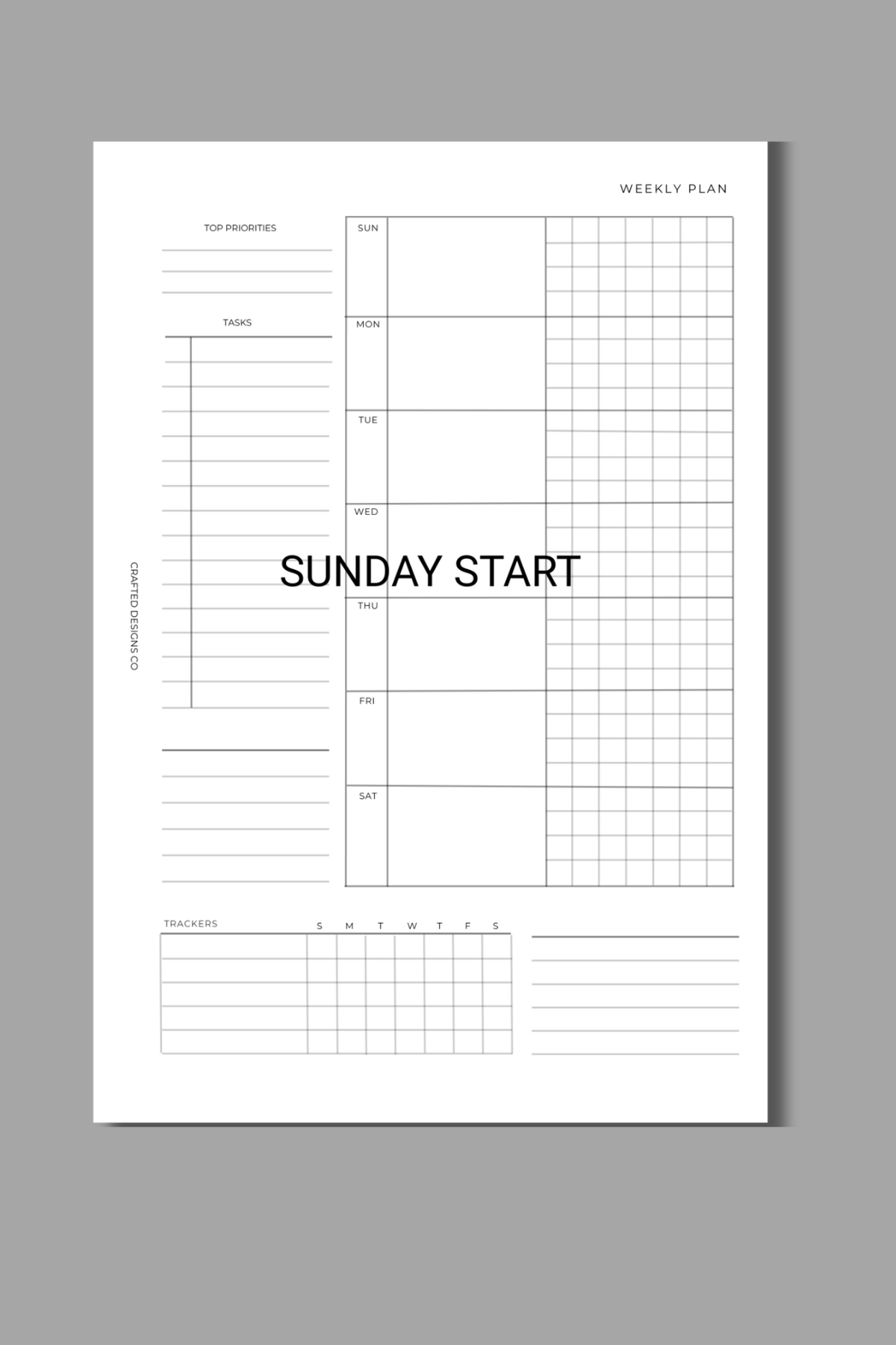 Undated Weekly Horizontal Insert No. 2