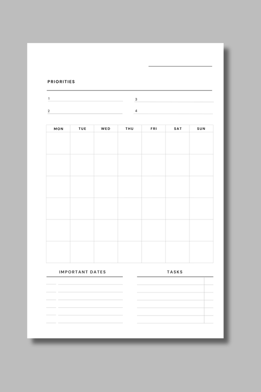 The Daily Brief | Undated Monthly Calendar Insert