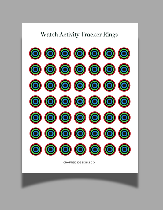 Activity Tracking Rings STICKERS – Page 2 – Crafted Designs Co
