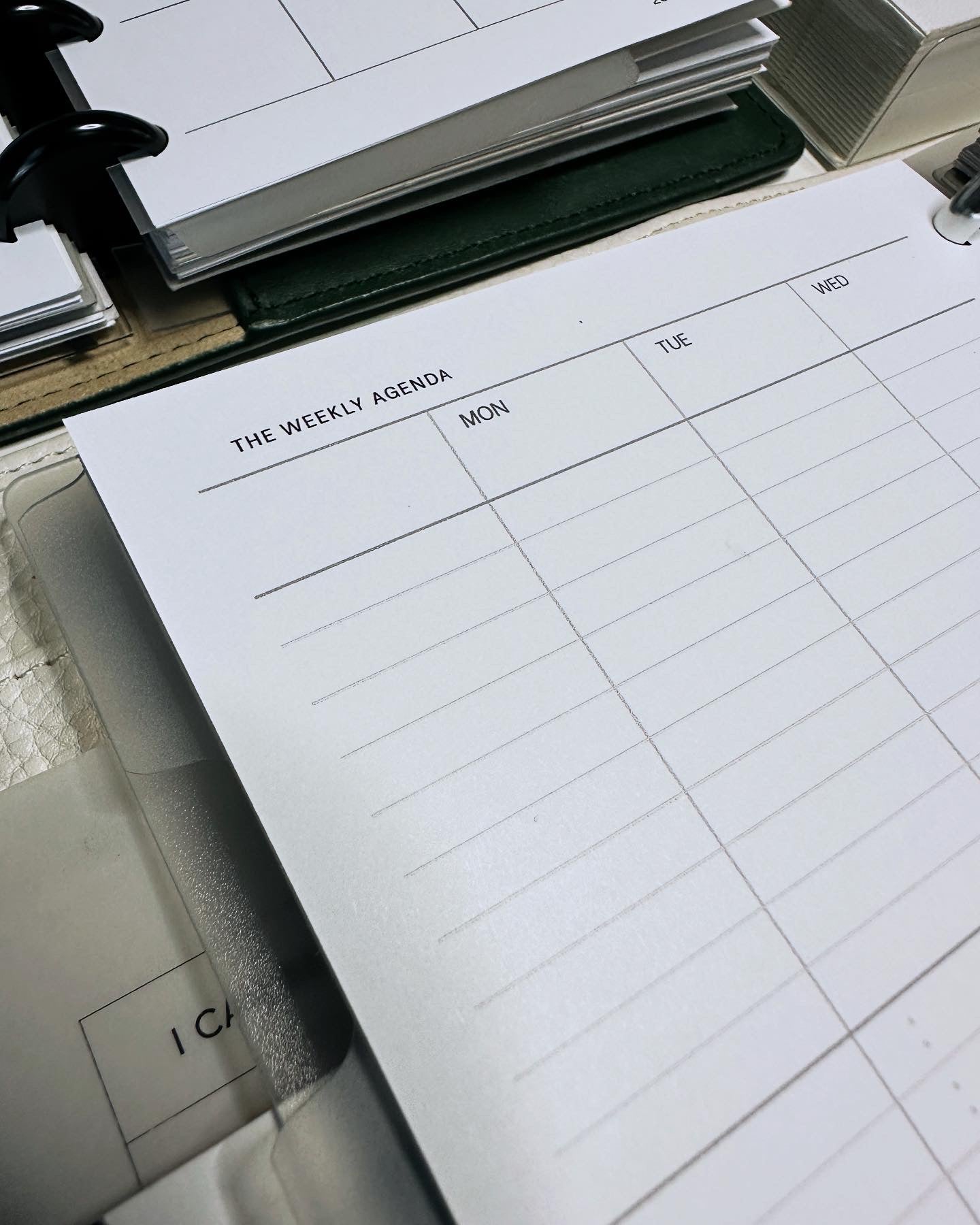 The Undated Weekly Agenda