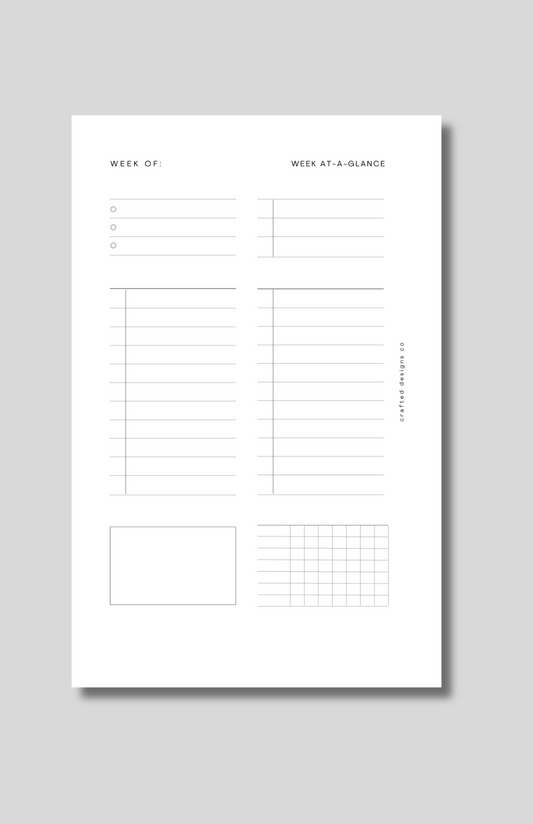 Week At A Glance Insert