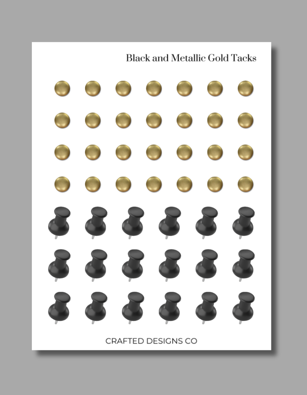Black and Metallic Gold Tacks