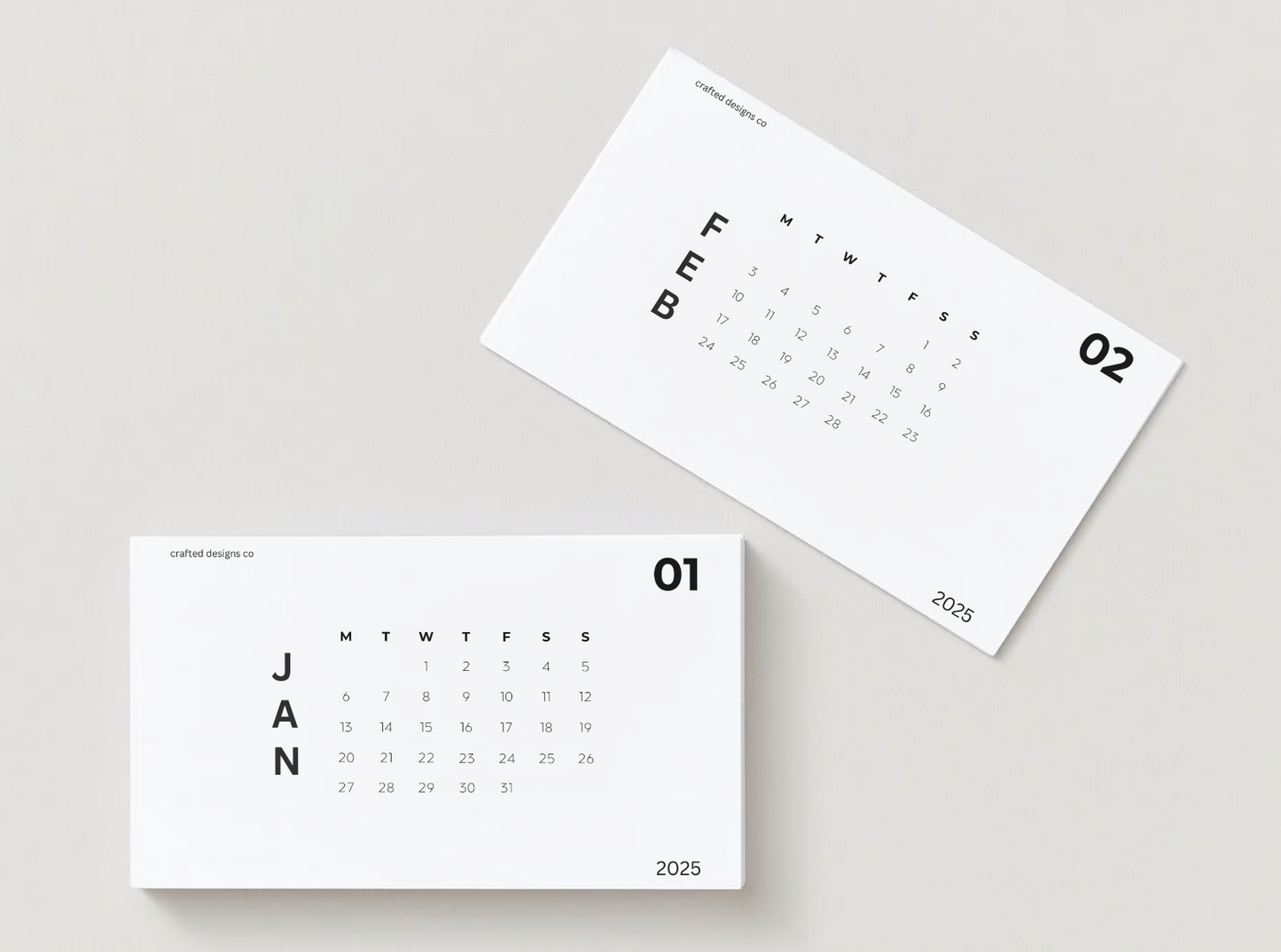 2025 Minimalistic Monthly Journaling Cards