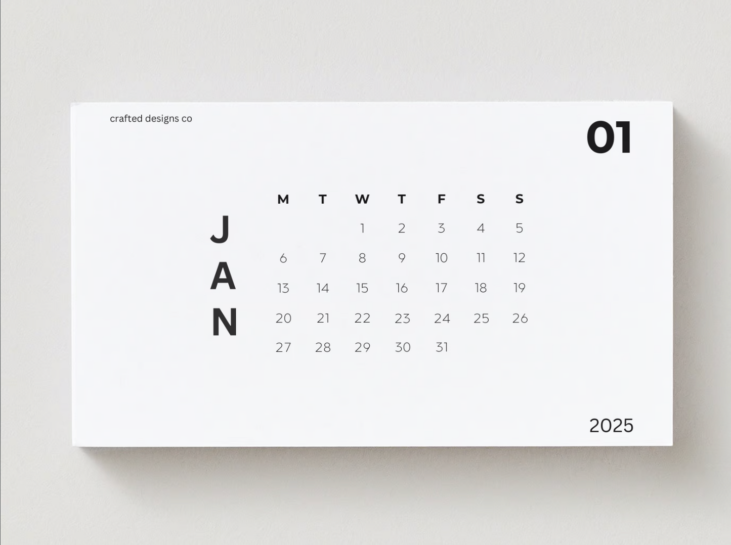 2025 Minimalistic Monthly Journaling Cards