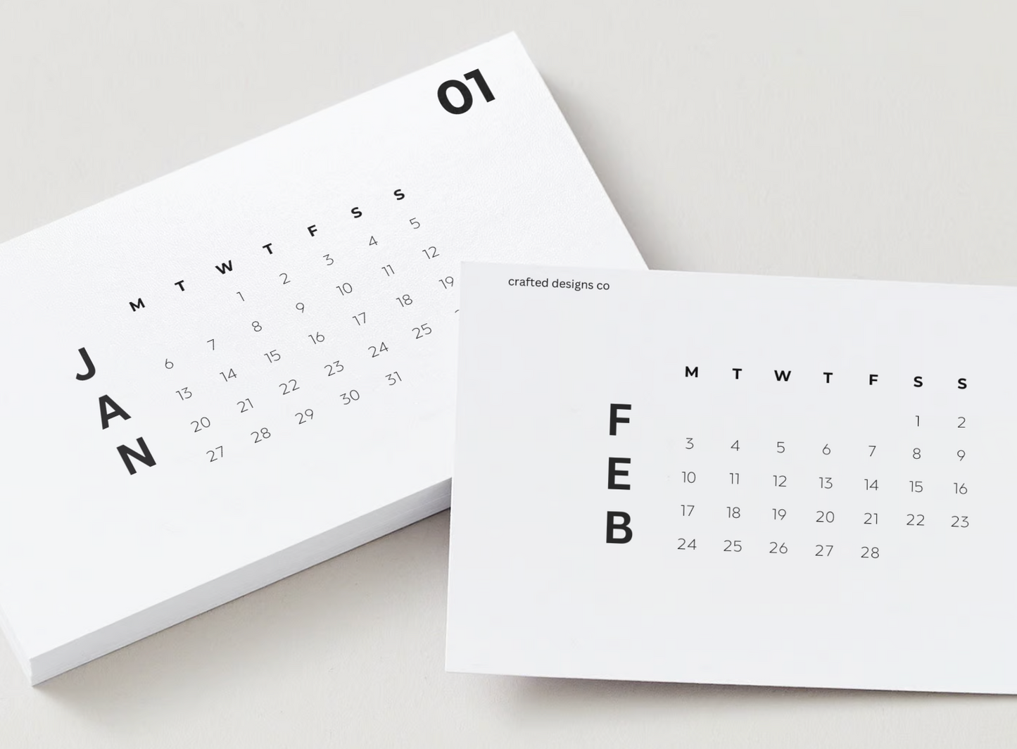 2025 Minimalistic Monthly Journaling Cards