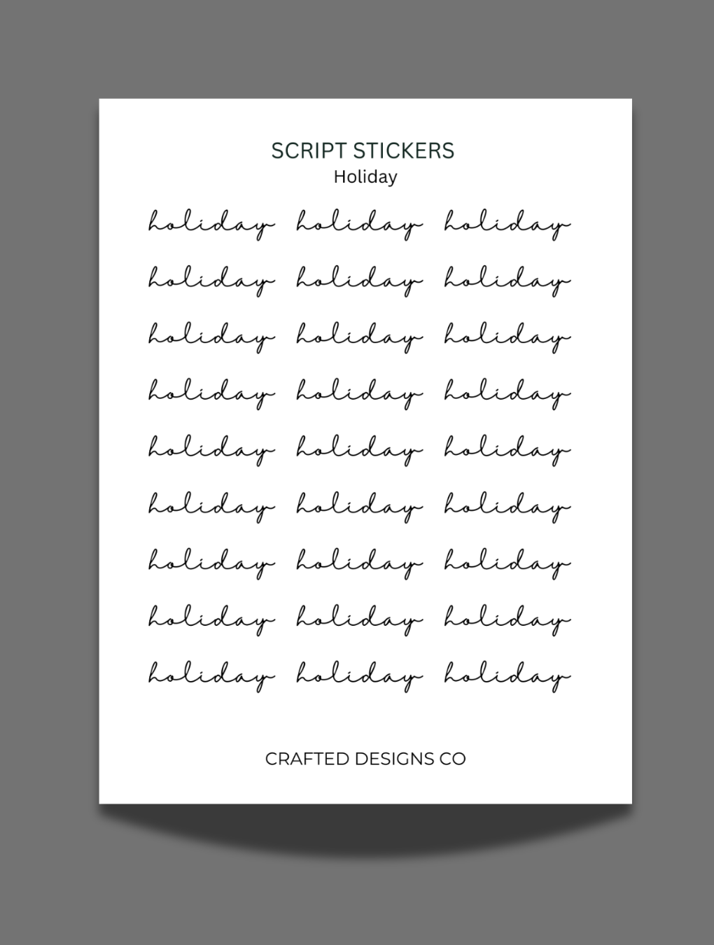 Holiday Script Stickers